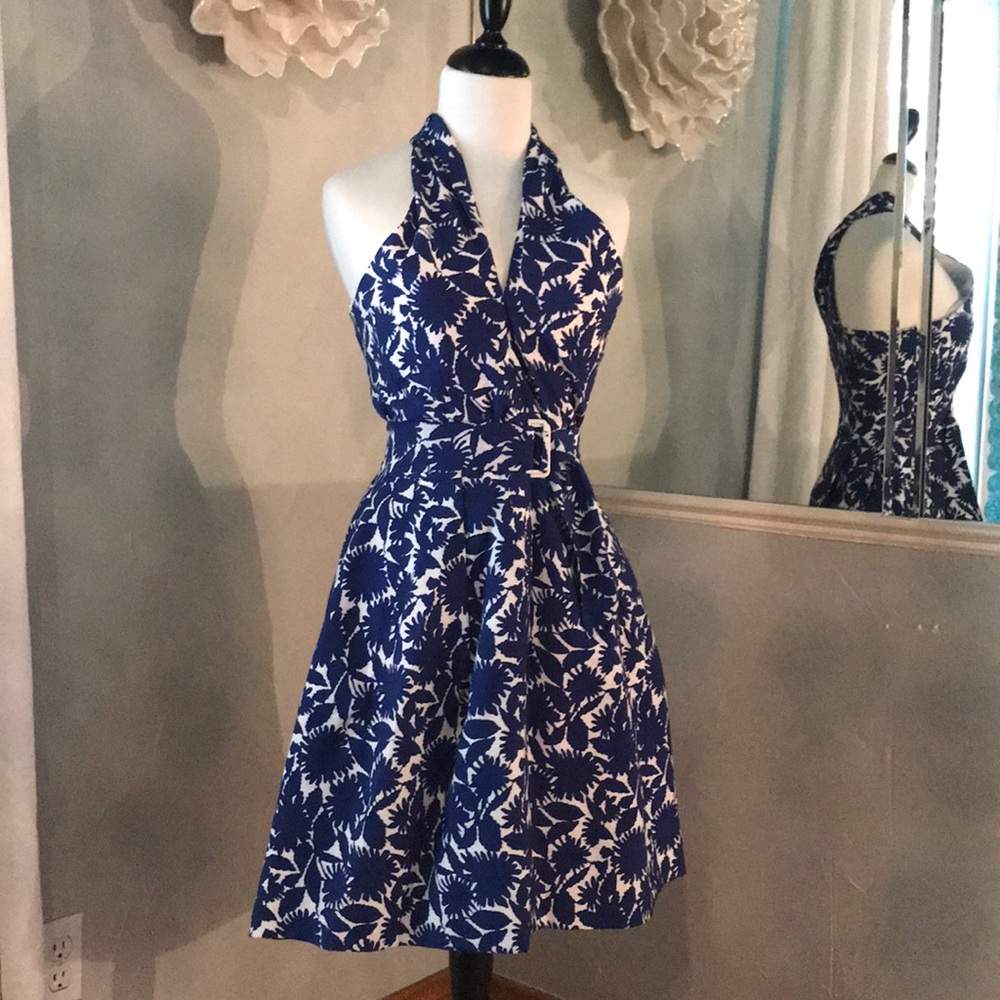 Blue White Floral Sun Dress
